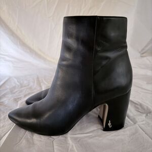 Sam Edelman Hilty Ankle Boots - 10 - Black Leather with Block Heel